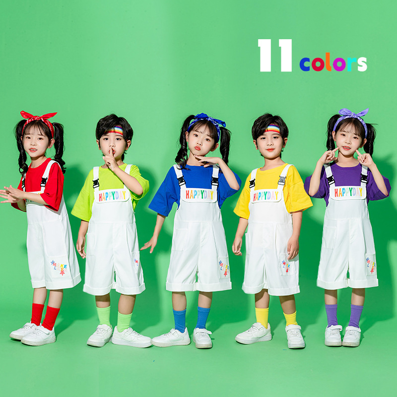 Men's and women's performance clothing children's performance clothing children's suspenders shorts primary and secondary school graduation photo happy suit Men's and women's performance clothing children's performance clothing children's suspenders shorts primary and secondary school graduation photo happy suit