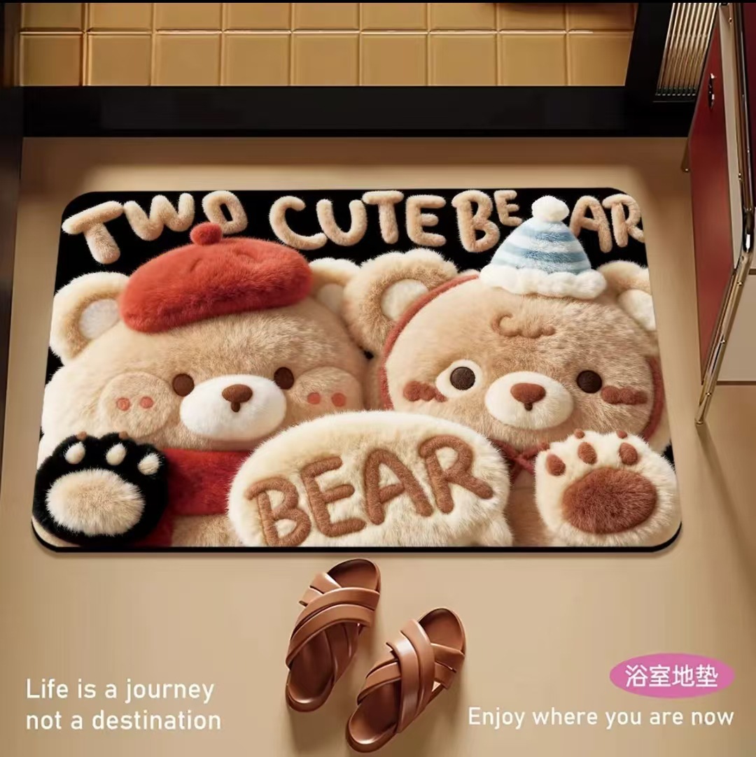 3d Illusion Bathroom Mat, Soft Absorbent Quick Dry Non-slip Rug_voghion.com