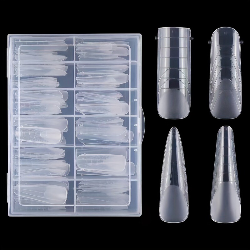 Clearance sale: 96-piece boxed crystal nail extension molds with scale and matte finish, 4 styles mixed, no paper tray needed, model glue Clearance sale: 96-piece boxed crystal nail extension molds with scale and matte finish, 4 styles mixed, no paper tray needed, model glue