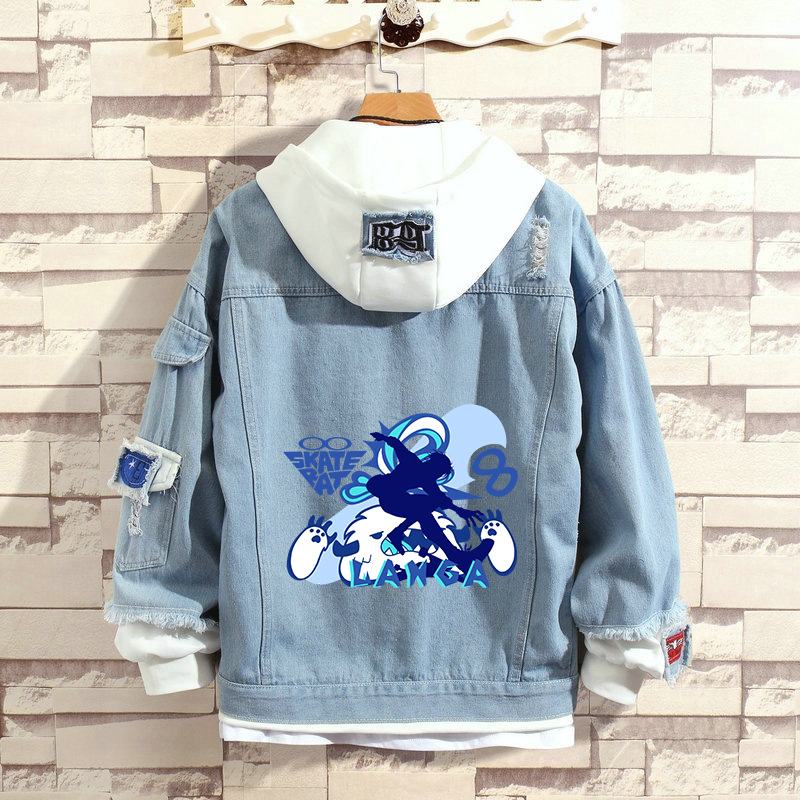無限滑板外套 喜屋武曆馳河加蘭 二次元男女長袖動漫周邊牛仔外套