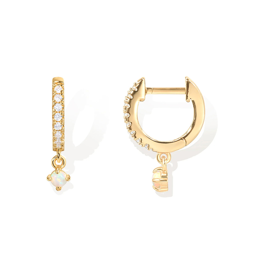 Fashion Geometric Sterling Silver Plating Zircon Earrings 1 Pair