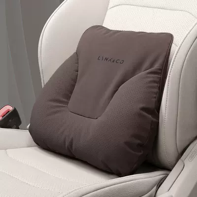 06 08 09 Car Headrest Pillow, Headrest - lynk-co-car-logo-yacht-velvet-mocha-brown-lumbar-support-standard