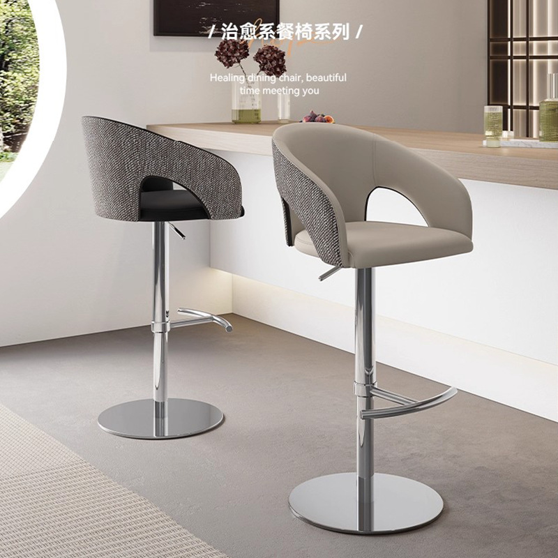 Light Luxury and High-End Home High Chair, Simple and Modern Rotatable Lifting Island Chair, Bar Chair, Front Desk Chair