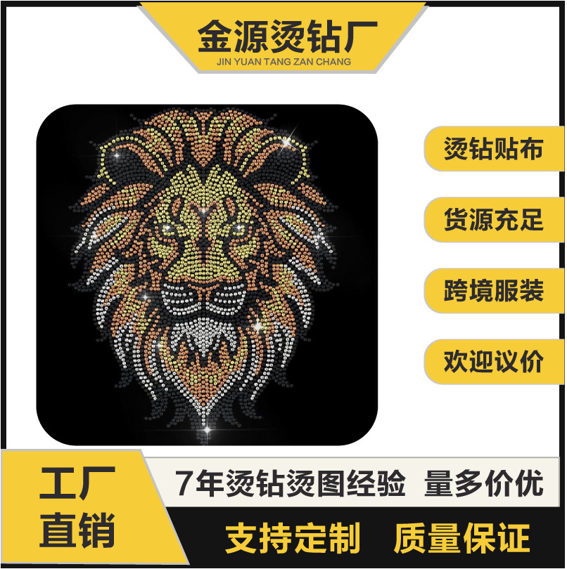 服装T恤烫钻烫图 烫画布贴服装辅料生产个性图案烫钻水钻