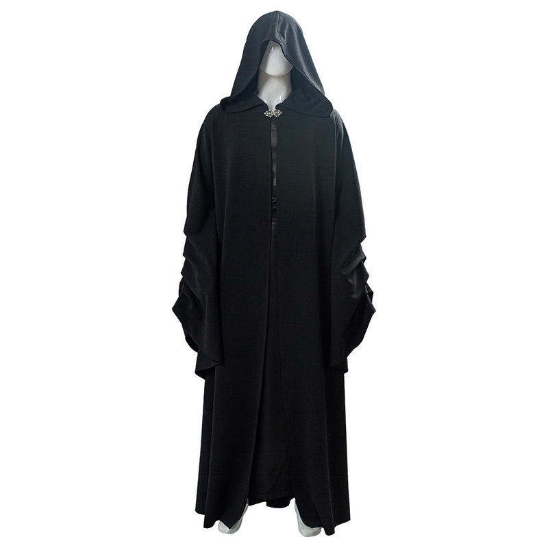 欧米のハロウィンの呪術師のマントの黒い帽子のマントの厚い保温の風の服のコートの役は舞台を演じます。|undefined