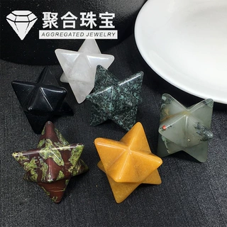 天然梅尔卡巴立体六芒星生命之花梅塔特隆水晶矿石摆件收藏