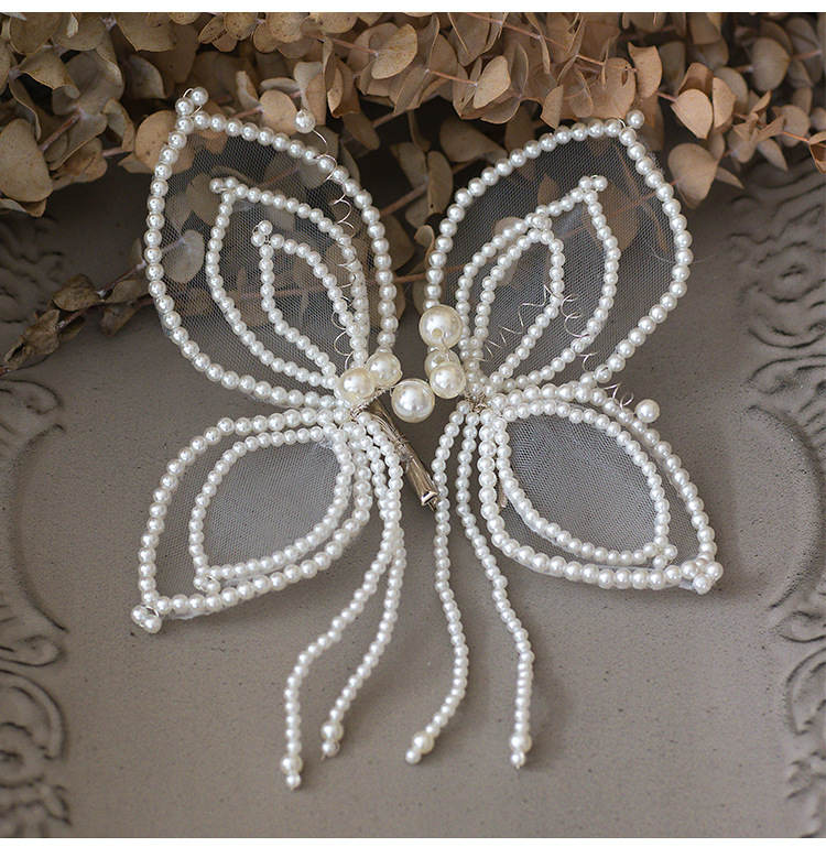 Fashion Handmade Silk Yarn Butterfly Hairpin Bride Hair Accessories 2 Set display picture 3