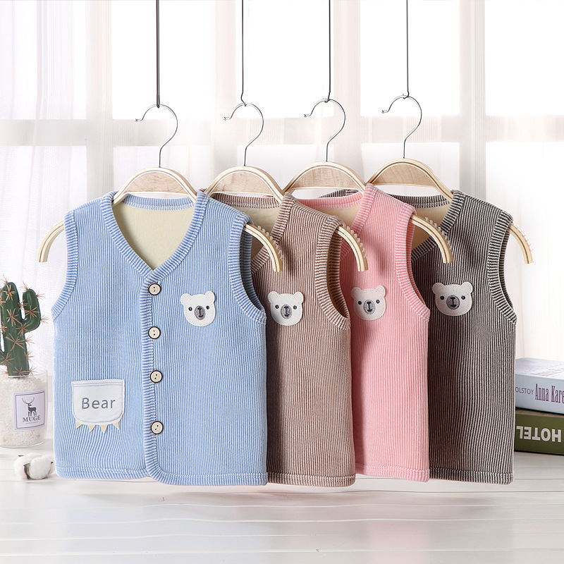 Children's fleece-lined vest, baby's fine fleece vest, infant and toddler warm vest, winter warm inner layer.