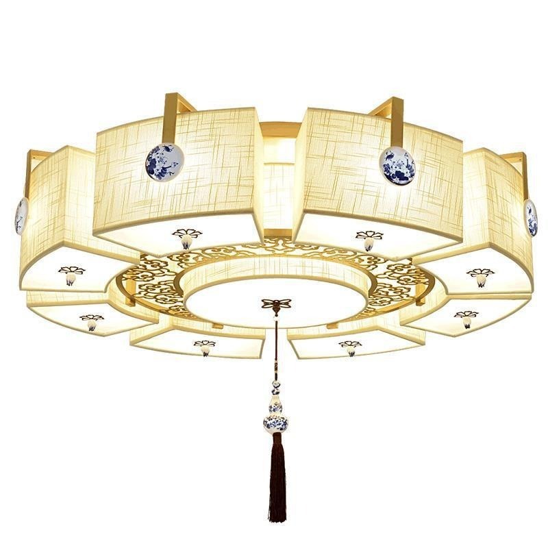 新中式中国风吸顶灯圆形复古禅大气奢华厅客厅大灯新房卧室主卧灯