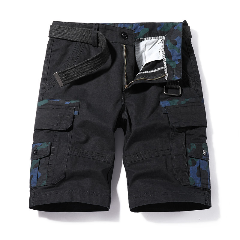 Summer Pure Cotton Multi-Pocket Trendy Cargo Shorts for Men, Loose Casual Straight-Leg Versatile Six-Point Shorts, Simple and Versatile