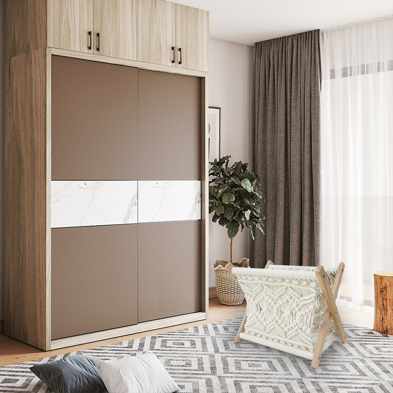 居家收纳装饰置物架北欧棉绳编织收纳架可折叠书报杂物整理储物筐