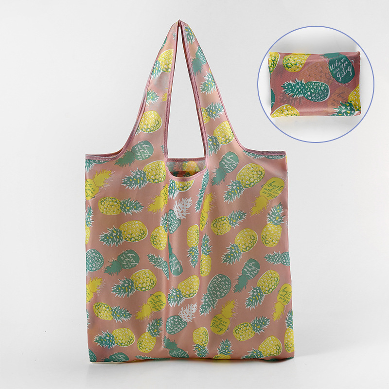 Nueva bolsa de compras plegable de gran capacidad, bolsa de compras para supermercado, bolsa de almacenamiento cuadrada de tela floral, nicho de estilo k, tamaño mediano 4665