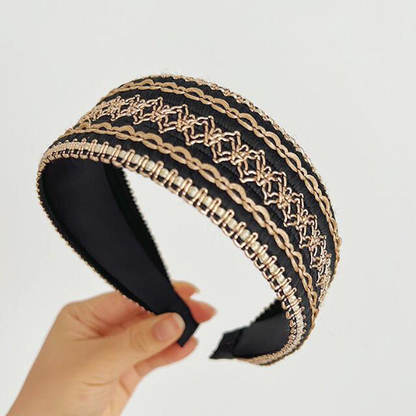 Bandana larga com nó retro para mulher acessório de cabelo_voghion.com
