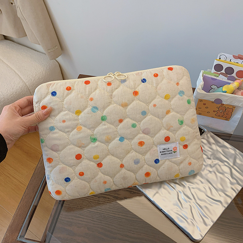 Cross-border new polka dot 11-inch ipadpro tablet liner bag 14/15-inch laptop storage bag
