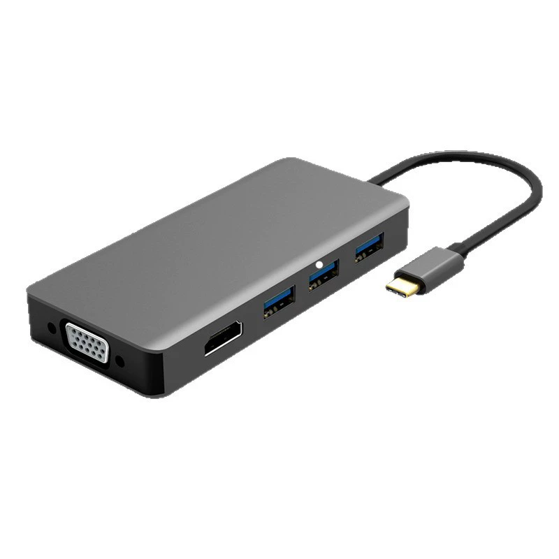 Кроссперчатники универсальный конвертер TYPE C мультитул USB3.1 на HDMI + VGA, одна карта дисплея 3* USB ноутбука док-станция