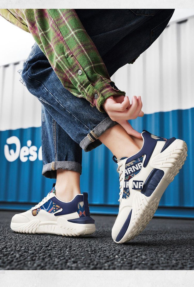 Giày thể thao nam sneaker trắng kiểu mới, giày casual thời trang cho thanh niên, đế dày gót thấp — Màu kaki, Màu xanh dương, màu đỏ chi tiết 14