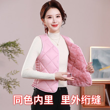 马甲妈妈装坎肩背心中国风印花马夹2025新款加绒加厚修身短款女士