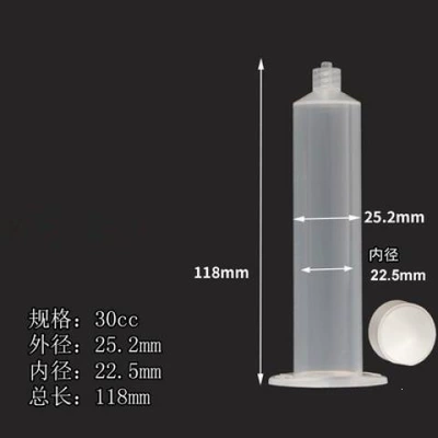 Transparent American-style dispensing adapter Yapışqan paylayıcı adapterlər - 30cc-syringe-piston-20-sets