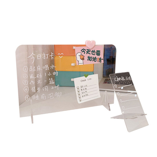 ins style simple transparent acrylic note board student message board creative memo portable mini writing board