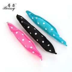 Factory Direct Supply Polka Dot Curling Iron Lazy Person Soft Sponge Curling Wand with Bow Ears Side Part Curling Beauty Tool