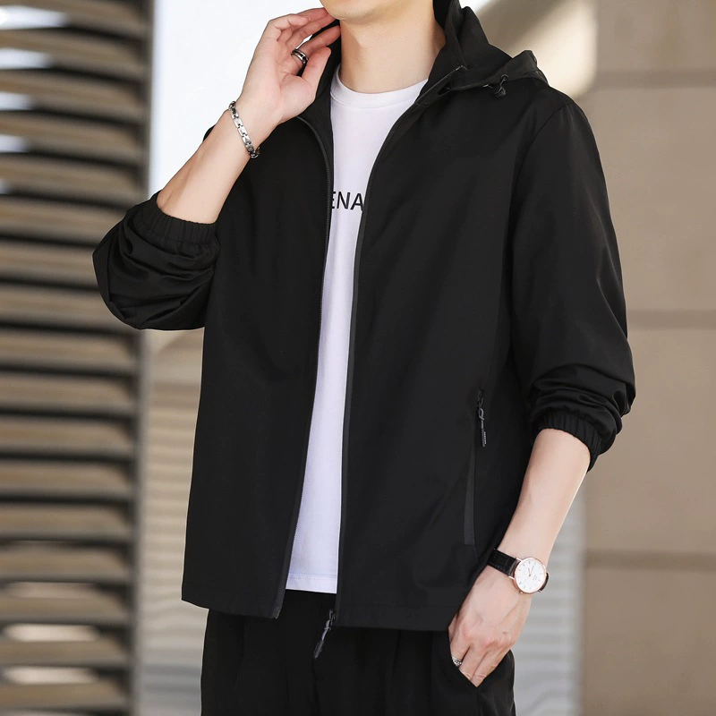 Куртка с капюшоном мужская 2023 весенняя повседневная ветрозащитная куртка для молодых мужчин осенняя куртка