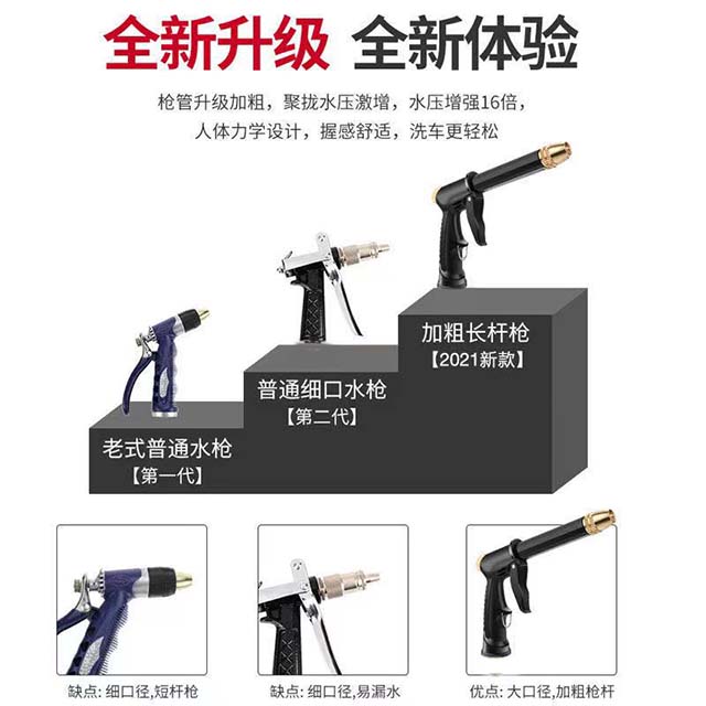 Car wash water gun, high-pressure household retractable hose, outdoor service, tap water for watering flowers, faucet flushing