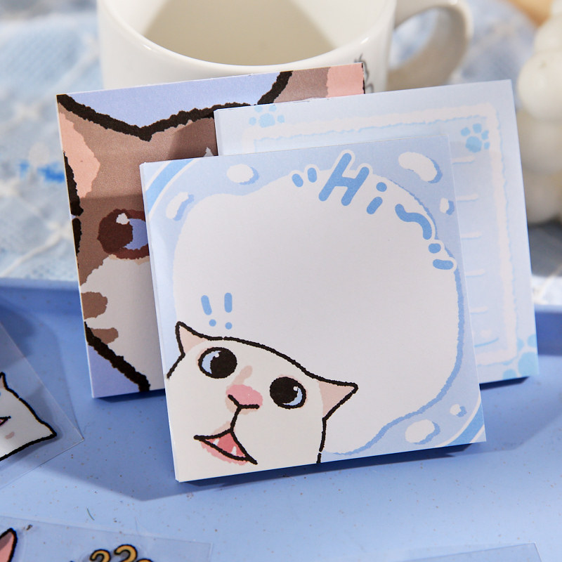 Yoyo Brin Fun Memo, gato divertido, tema lindo abstracto, nota de escritura, nota de registro