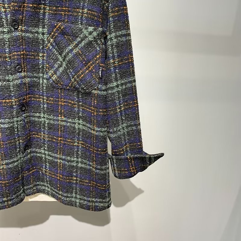 Japanische Retro-Jacke für Herren im High-End-Stil, neuer Herbst-Look, Chanel-inspiriertes Karohemd, Wolljacke, Trendmarke_voghion.com