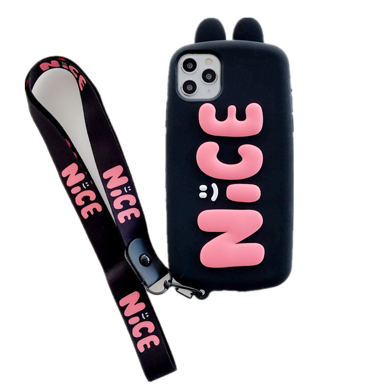 黒いウサギの耳NICE＋ストラップ