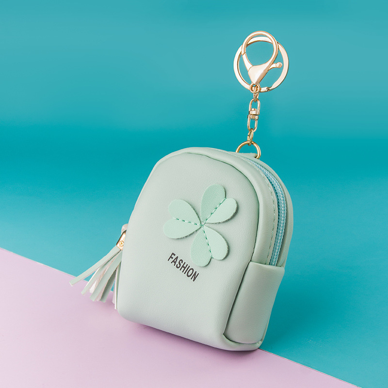 Estilo coreano fresco lindo estudiante monedero de la moneda de cuero pequeño bolso de La Moneda bolsa de identificación integrada portátil