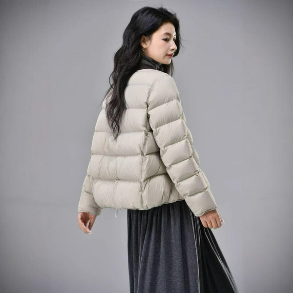Winter elegant fashionable keep warm knitted down jacket