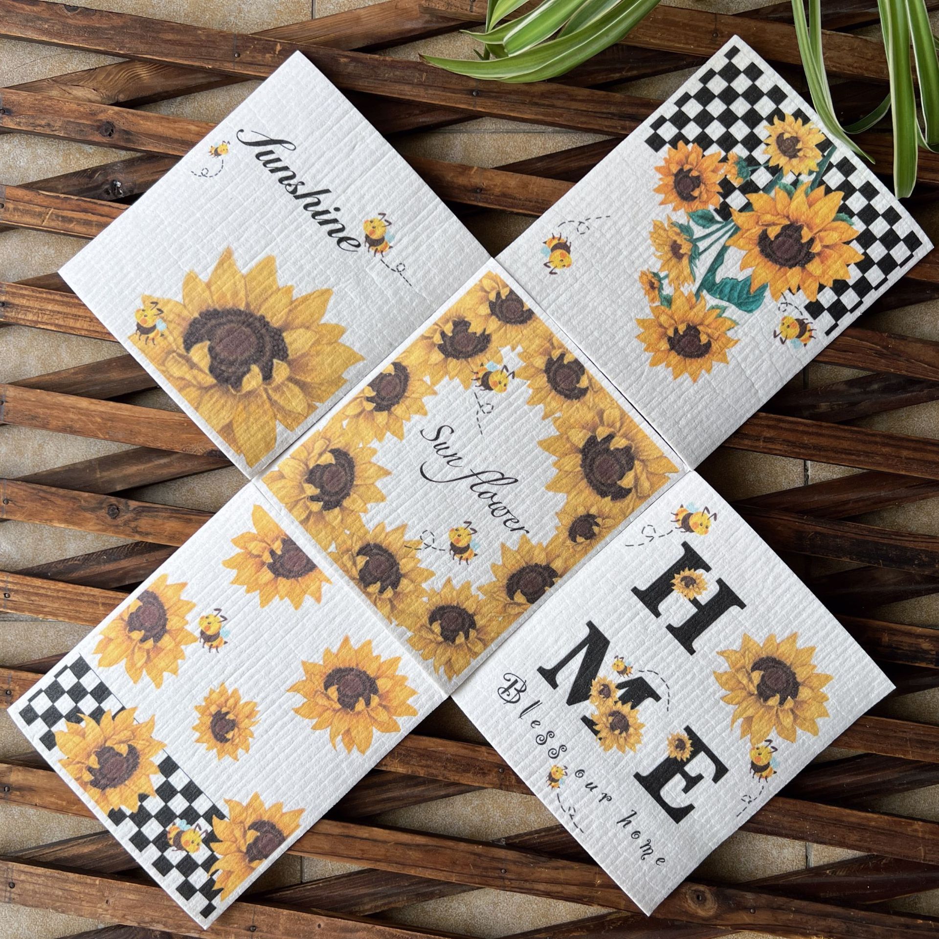 Toallas suecas alemanas dm toallas absorbentes de agua sin aceite eco pulpa de algodón impresa toallas de cocina