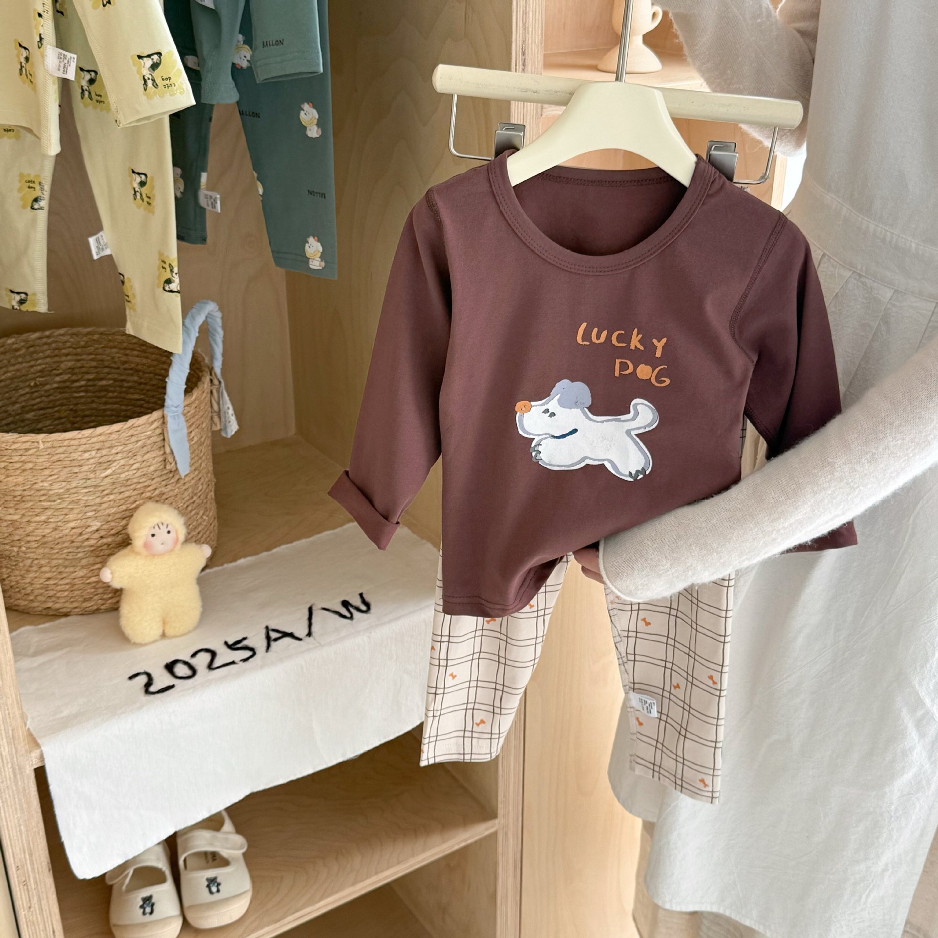 ropa interior de algodón para niños niños sin hueso juego de dibujos animados niños primavera y otoño pantalones de manga larga para hombres ropa de fondo para el hogar