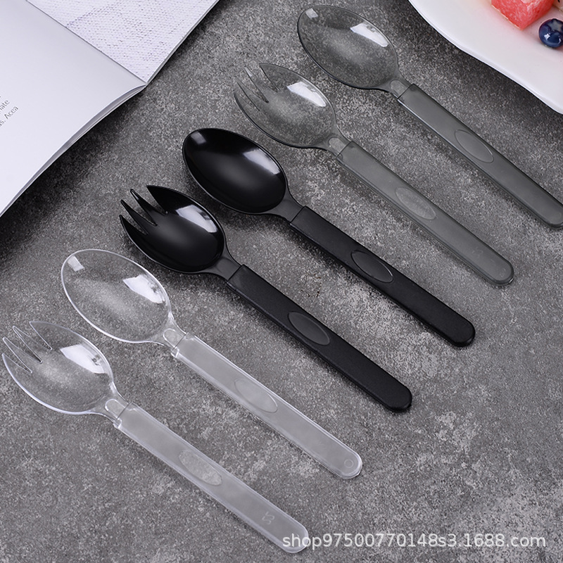 Cuchara americana cuchara desechable cuchara de plástico engrosado envasado independiente cuchara de hielo en polvo de postre pastel de comida ligera cuchara comercial