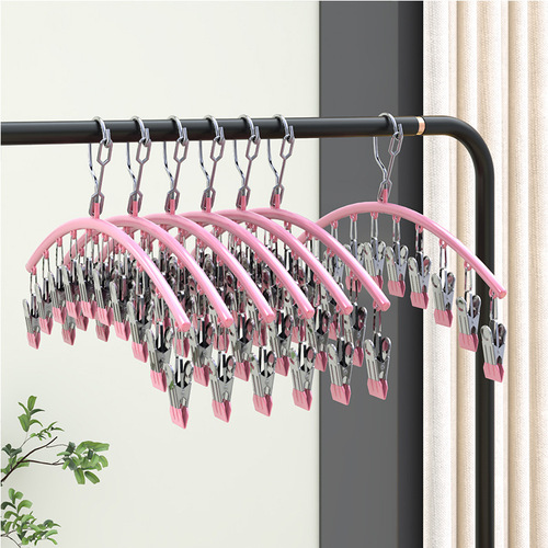 Dip plastic clothespin, windproof clip, multi-functional, traceless, non-slip underwear clip, hook for drying socks, household clothes hanger