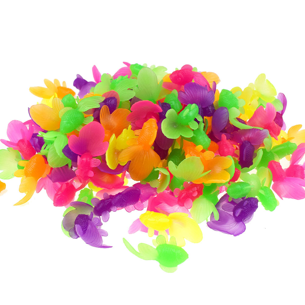 Tpr Plastic Colorful Eyeless Small Goldfish Model Floating Goldfish Toy Fishing Game Children's Water Play Toy