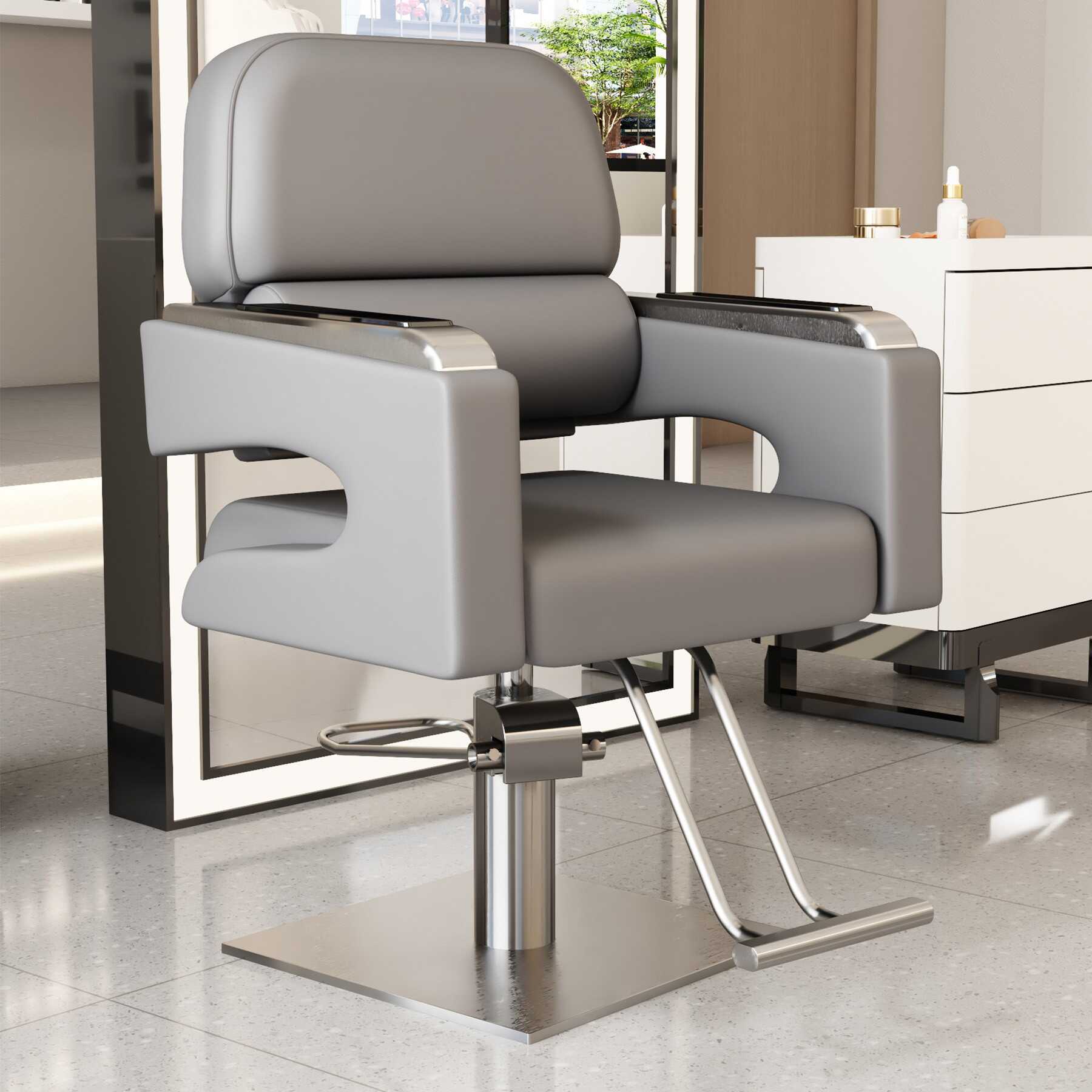 Placa cuadrada de acero inoxidable gris + plateado