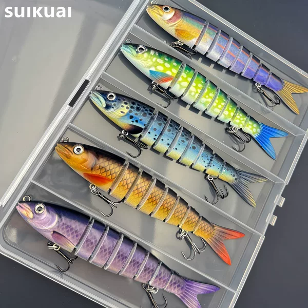 Factory In-Stock Cross-Border Realistic 5-Piece Set Boxed Multi-Section Pencil Fishing Lures Fishing Tackle Fishing Supplies