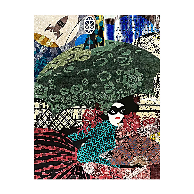 Alfombras estampadas de alta gama, hechas a medida, lavables, mezcla de lana, engrosadas, resistentes a las manchas, cobertura completa de gran superficie para sala de estar, exclusivamente para suministro transfronterizo.