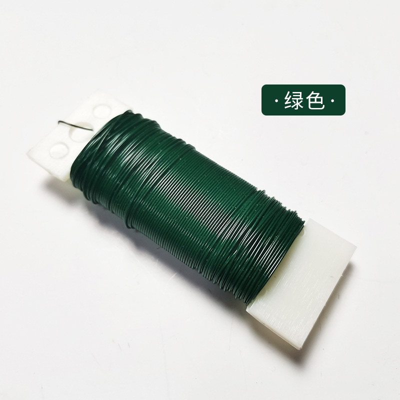 Pulsera de seda tejida a mano 0,35mm * 50m Alambre de hierro plateado dorado Alambre de pintura a la parrilla Alambre floral hecho a mano