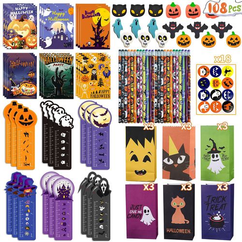 Halloween Nian Nian Yue Soft Cute Cartoon Pumpkin Stress Relieving Toy  Halloween 24PCS Group Blind Box Cross-border