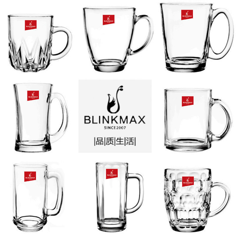 Vaso de vidrio de mango Lizon multifuncional caliente y frío universal taza de agua doméstica taza de té taza de leche taza de café transparente