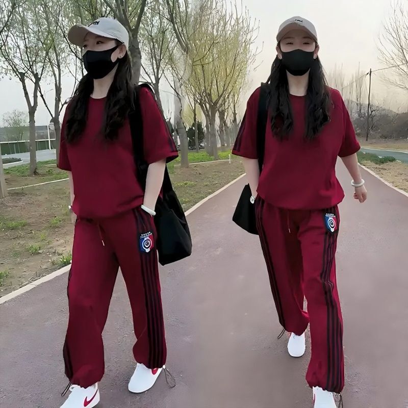 Plus-Size Trendy Hot-Selling Spring and Summer New Sports Wear Fashionable Spring and Autumn Casual Long Pants Set Loose Two-Piece Set