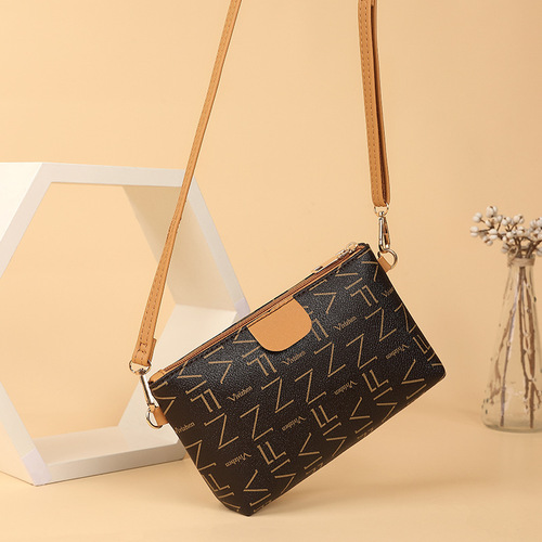 女包新款撞色数码印单拉链斜挎小方包零钱包休闲手机包小包包