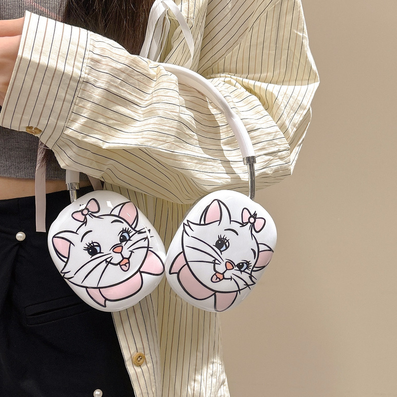 Suitable for Pink Cartoon Cat airpods Max Protective Case Apple Headset Ear Cap Ear Mover Ear Shell Filin Suitable for Pink Cartoon Cat airpods Max Protective Case Apple Headset Ear Cap Ear Mover Ear Shell Filin