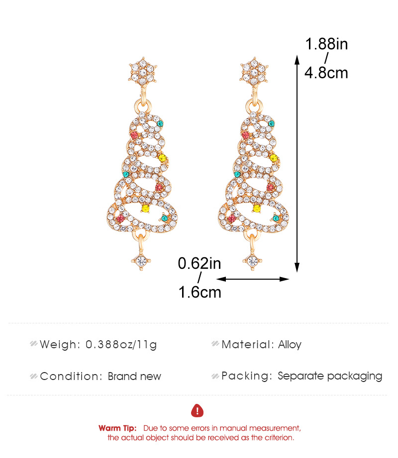Christmas Tree Earrings - White