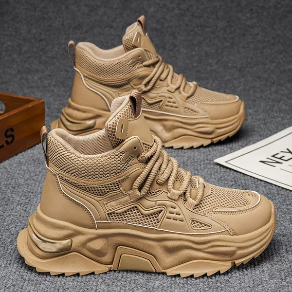 Cross-border plus-size men's shoes, new high-top thick-soled dad sneakers, trendy casual shoes, sports shoes, wholesale