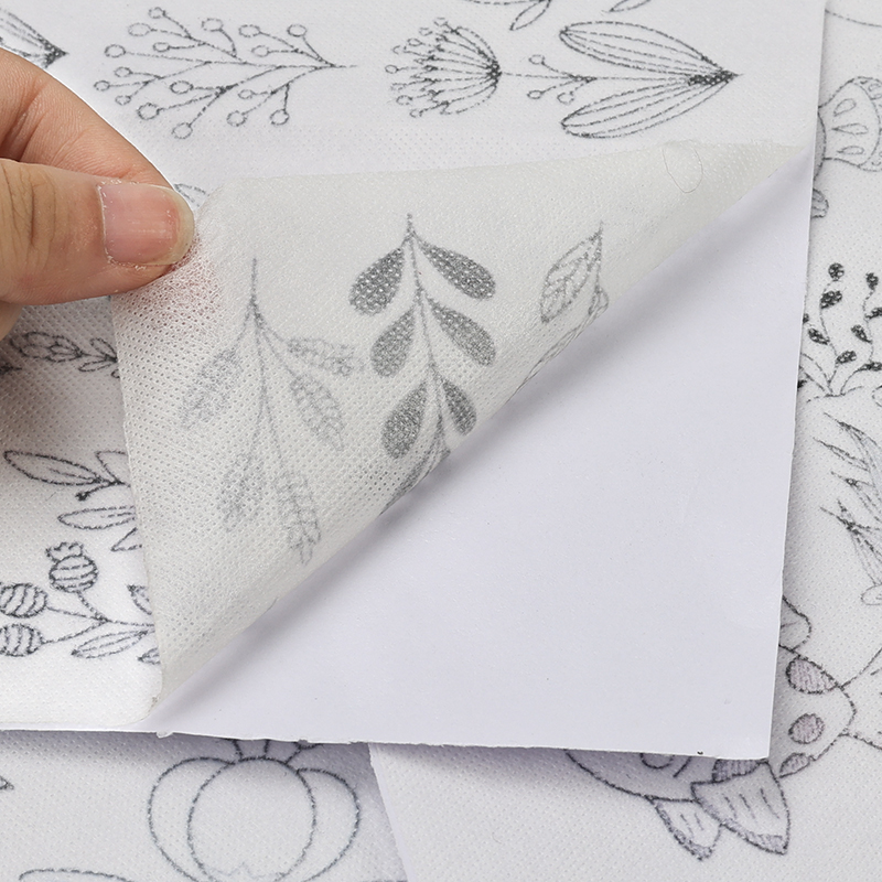 可打印水溶无纺布刺绣免拓图自粘背胶新手刺绣图案转印衣服水溶纸