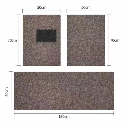 wire loop mats, freely cuttable, three-piece, Car Carpet - 20-thickened-rice-dumpling-color-three-piece-set-front-5070-back-50150