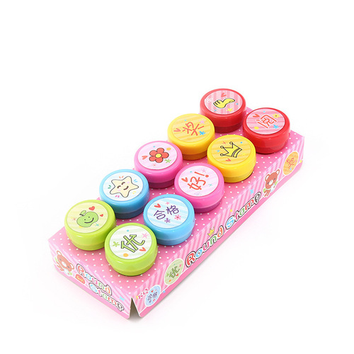 10 Children's Day Toy Stamp Set Stationery Cartoon Cute Little Dinosaur Animal Kindergarten Reward Atomic Stamp